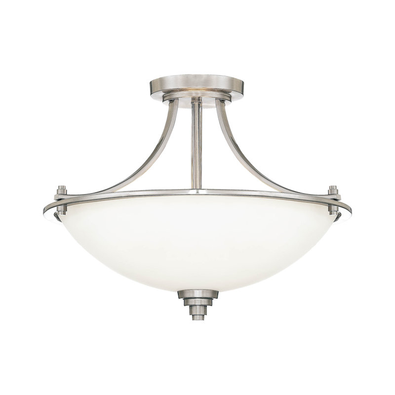 Plafonnier semi-encastré 3 lumières Bristo Nickel satiné