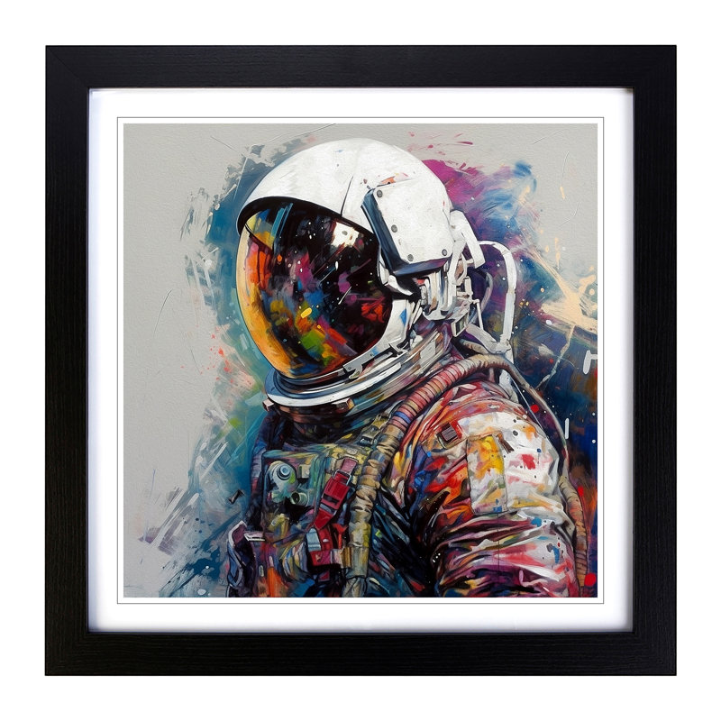 Single Picture Frame Print on Wood, Black