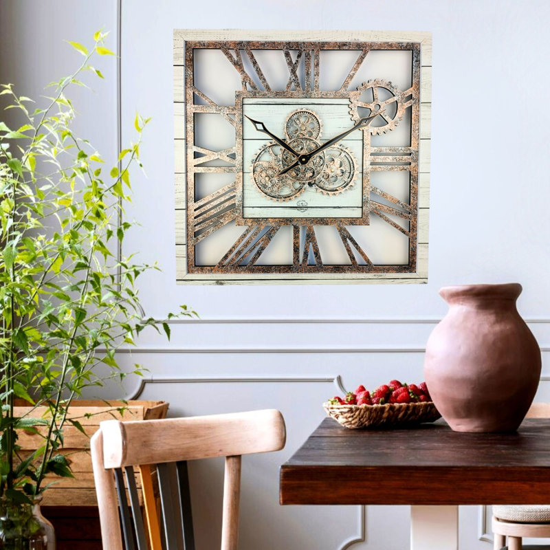 Solid Wood Wall Clock, White