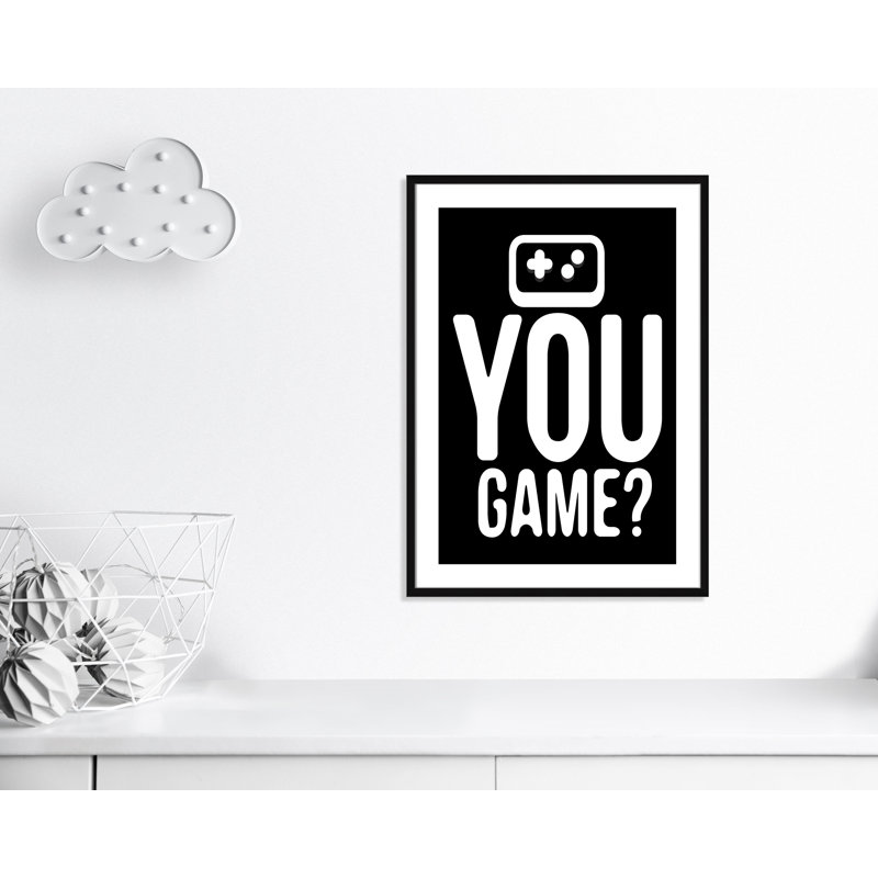 «You Game inversée», art encadré, H 36,5 po x l 26,5 po x P 0,63 po, Encadré de boîte noir