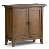 Redmond 32"W Solid Wood 2-Shelf Low Storage Cabinet with Adjustable Shelves