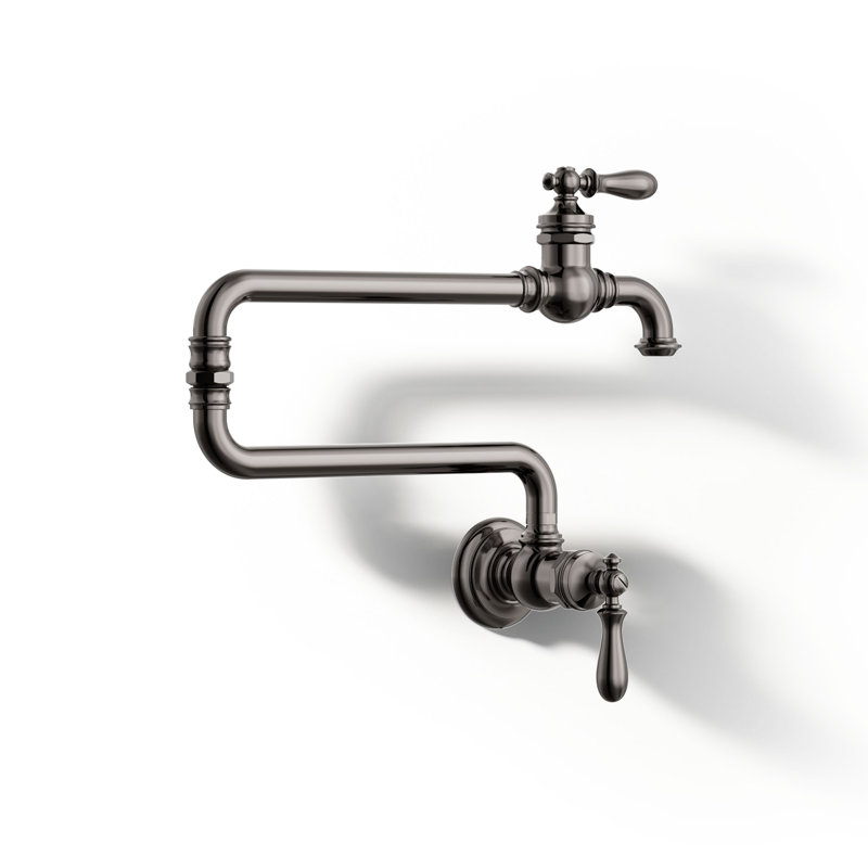 Artifacts Single-Hole Wall-Mount Pot Filler, Titanium