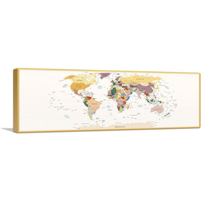 " World Map Earth Tone "