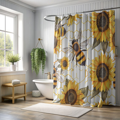 Rideau de douche Sunflower Hive - Premium