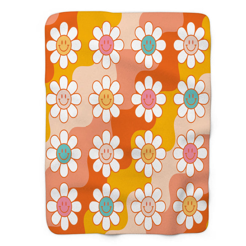 Couverture psychédélique 1 pièce - Sherpa Premium, L 60 po x L 80 po
