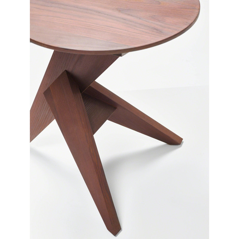 Medici Solid Wood Abstract End Table, Thermo Oiled Ash