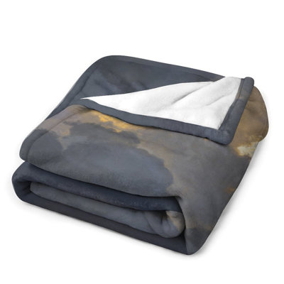 Sunlight Stormy Sky Luxury Flannel Throw Blanket, Soft Warm Fuzzy Blanket for Living Room Sofa Bed Home Decor