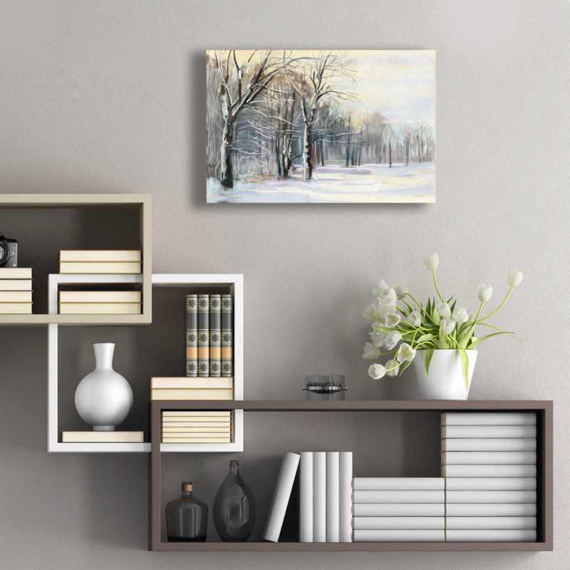 «Winter In The Park» par Carol Rowan, art mural en verre acrylique,, H 16 po x l 24 po x P 0,2 po