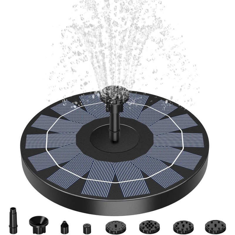 Solar Fountain Pump Bird Bath Fountain Solar Powered Water Fountain With 8 Nozzle & 4 Fixersolar Fountain Pump For Bird Bath Garden Pond Pool