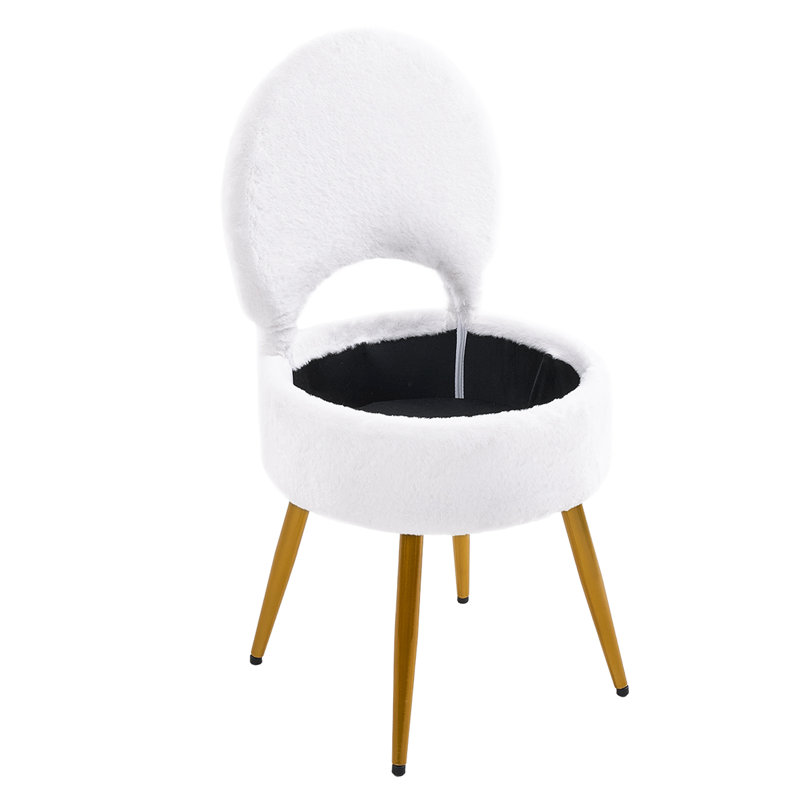 Plywood Accent Stool, White