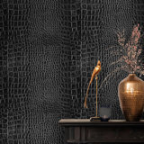 Luxurious 3d Deep Embossed Simulated Crocodile Skin Pattern Pvc Wallpaper - Durable, Water-resistant, And Realistic Design