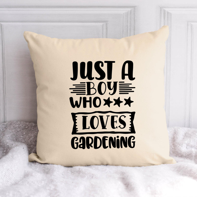 Citation amusante «Garden Lover» 718 - Coussin décoratif inclus, H 16 po x l 16 po