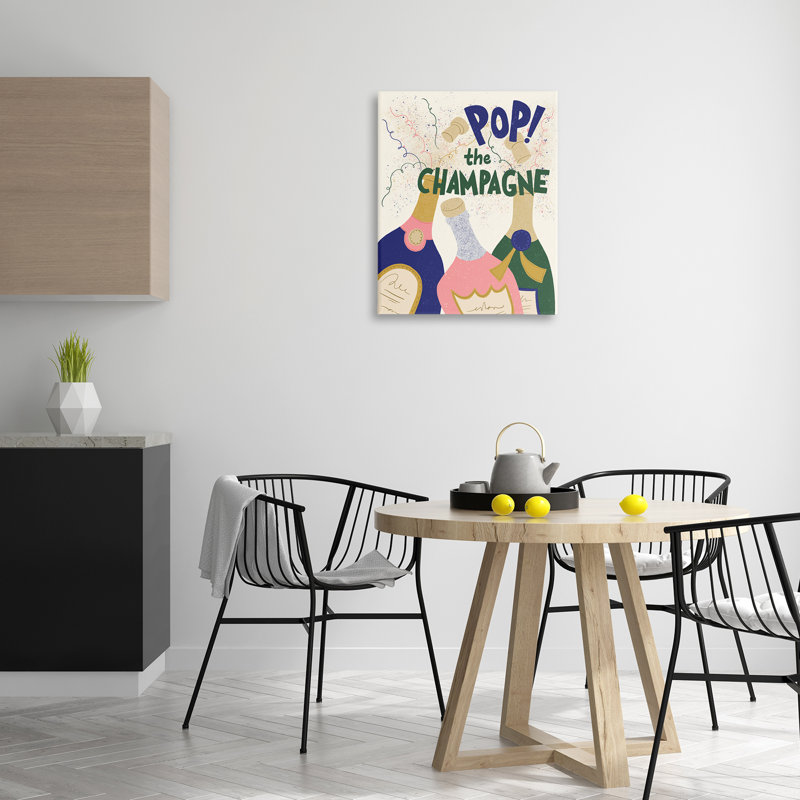 Art pop sur toile Pop The Champagne Celebrate par Kristina Hultkrantz, H 30 po x l 24 po