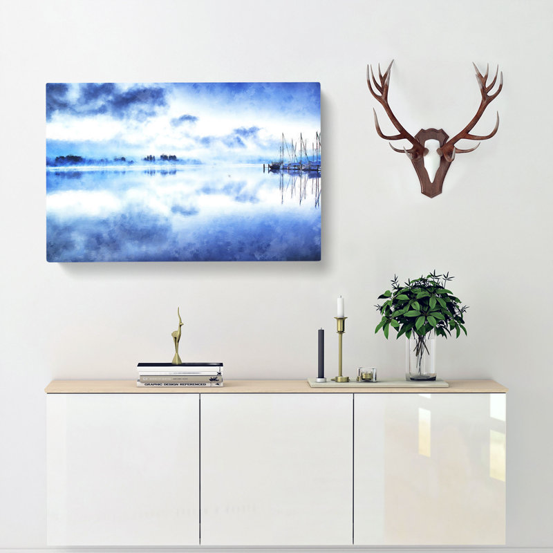 Boats Upon Lake Constance Painting - Print, 40cm H x 60cm W x 4cm D