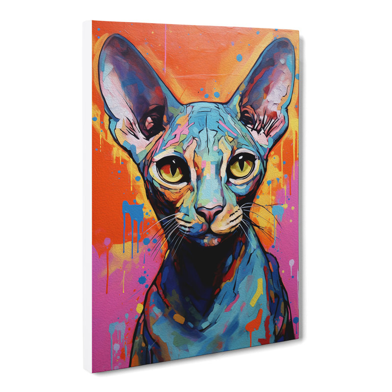 Sphynx Cat Expressionism - No Frame Print, 76cm H x 50cm W x 3cm D