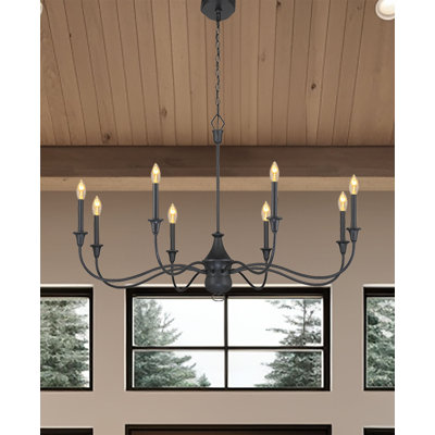 Lustre empire à 8 lumières de style bougie Kashika