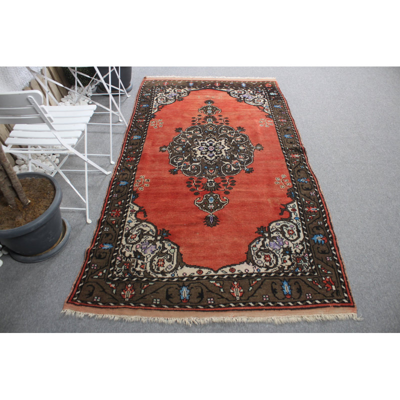 Tapis turc rétro Oushak rétro pour décoration de chambre à coucher moderne - Tapis décoratif tissé à la main