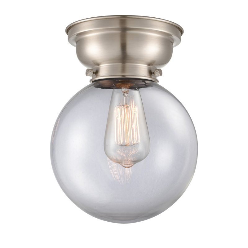Plafonnier encastré 8 lumières Chippewa, Ampoule non incluse, Transparent, Nickel satiné brossé