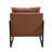 Ergonomic Brown Pu Leather Sofa, Industrial Style With Sturdy Metal Frame For Home Living