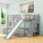 Twin Over Full Wood Bunk Bed With Slide, Storage Stair And Guardrails-596195208
