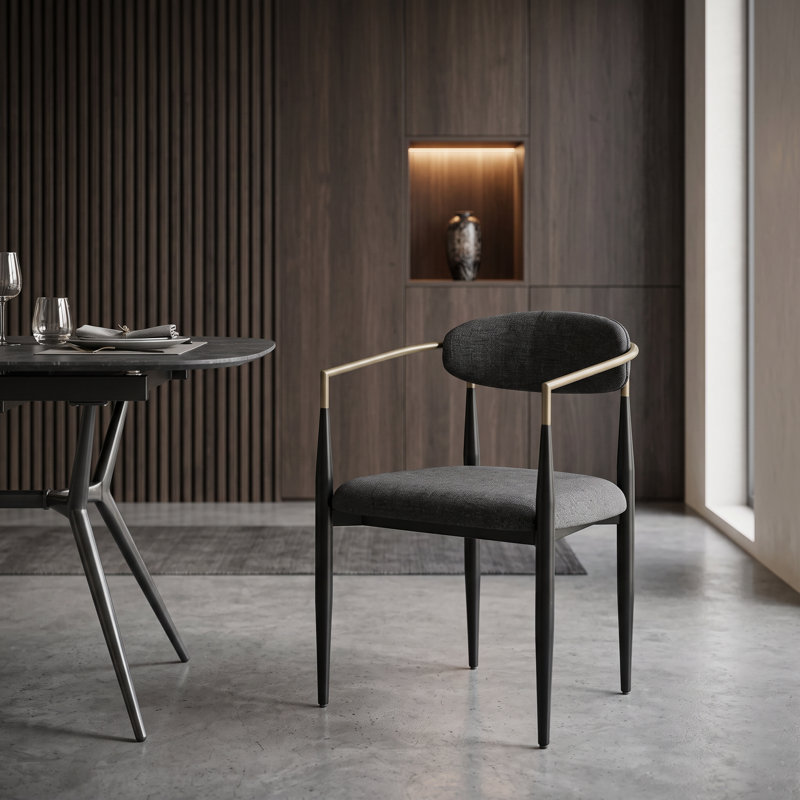 Chaise de salle à manger Waldo Ayliana, Gris foncé