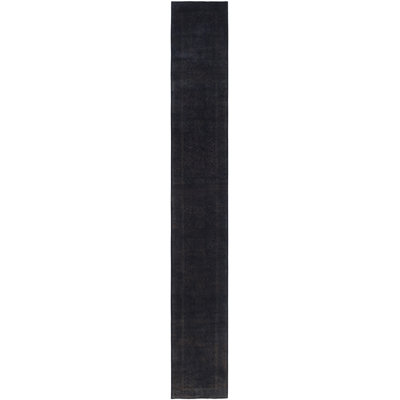Overdyed Hand-Knotted Wool Modern-Contemporary Black Runner 2' 7" x 18' 9"