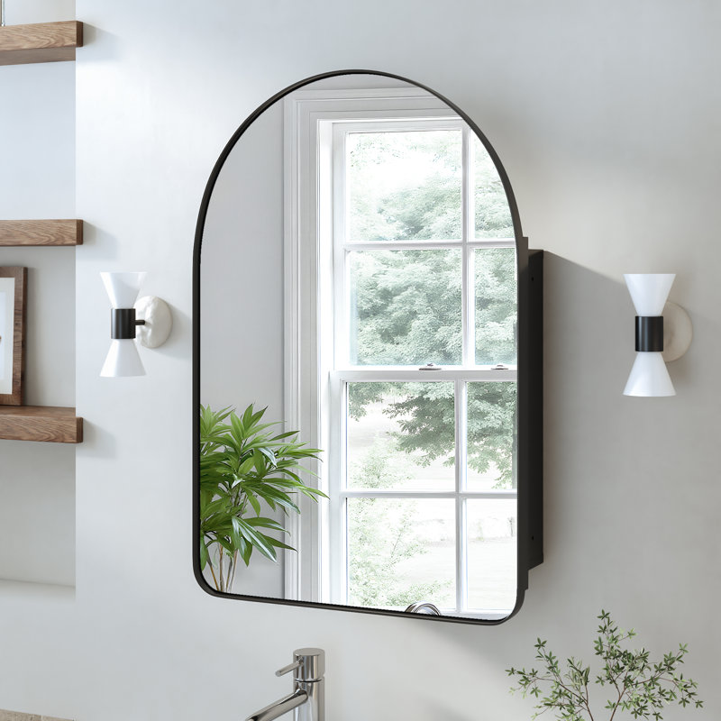 Armoire à pharmacie encastrée ou à surface avec miroir Drakes, Black, H 36 po x l 24 po x P 5 po