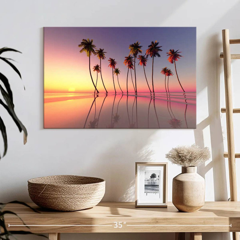 Palmiers Gillard Gradient Sunset, H 16 po x l 24 po