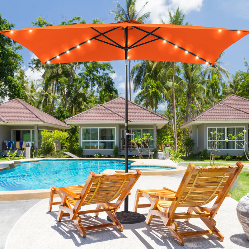Parasol de marché rectangulaire 120 po x 78 po, Orange