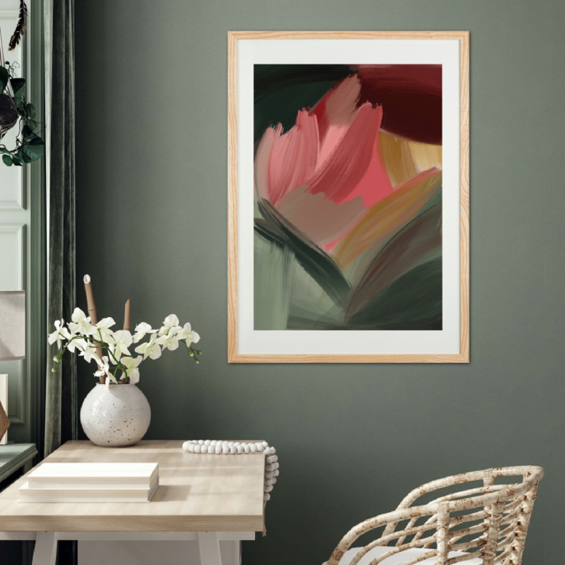 The Sylvie Fern - Single Picture Frame Art Prints, 56cm H x 41cm W x 2cm D, Brown