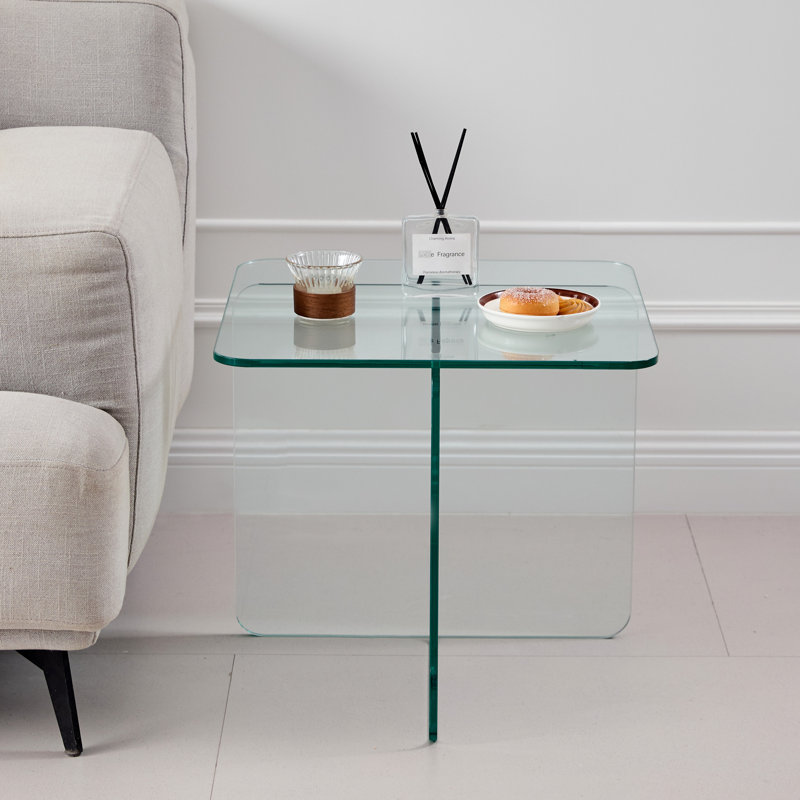 Table de chevet transparente - aucun assemblage requis, coffre-fort pour une utilisation quotidienne, bureau latéral, compact, élégant et fonctionnel