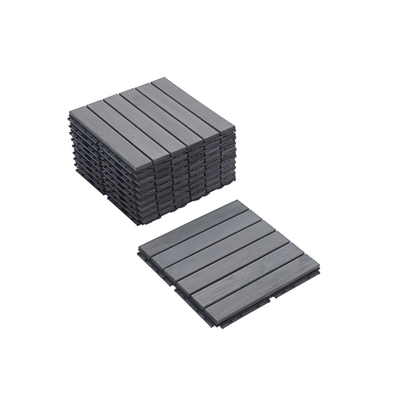 10 PCS Interlocking Deck Tiles Striped Pattern