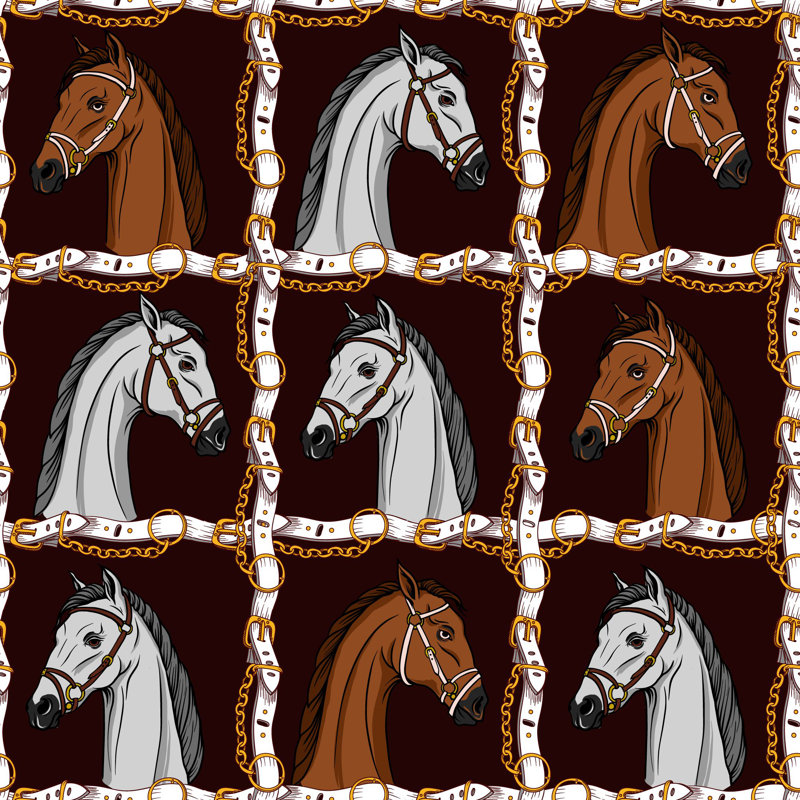 Papier peint amovible à motif de chaîne de cheval
