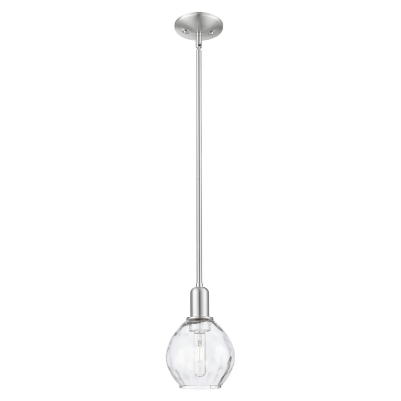 Arcadia - Amaaya - Mini-luminaire suspendu avec tige 6 po 1 lumière, Nickel satiné brossé