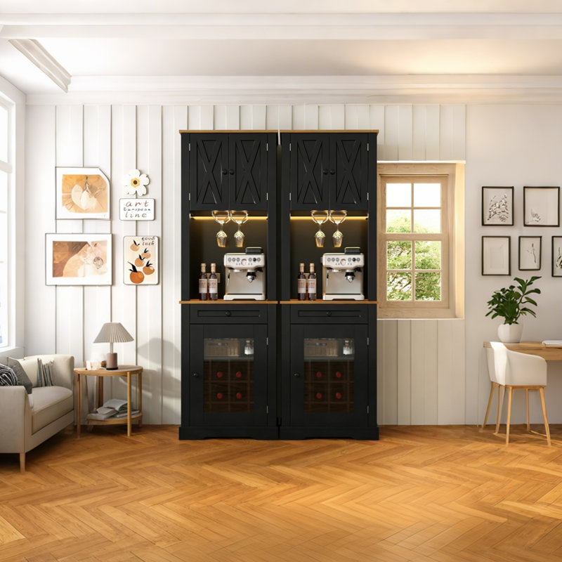 Armoire pour bar à vin 69 po, Noir
