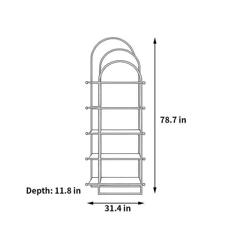Aceves, (5 tablettes) H 78,7 po x l 31,4 po x P 11,8 po