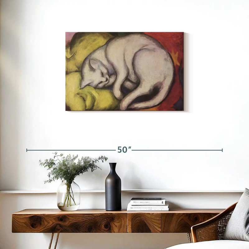 Brampt, le chat blanc, H 20 po x l 30 po