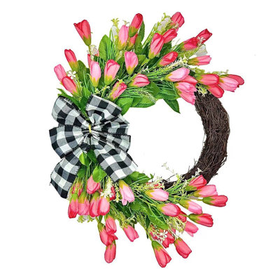 18 Inch Tulip Wreath For Front Door