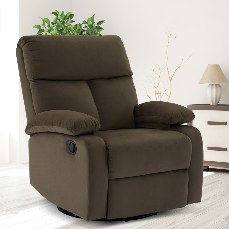 Velvet Recliner Manual Swivel Rocker Recliner For Adults,small Recliners For Small Spaces