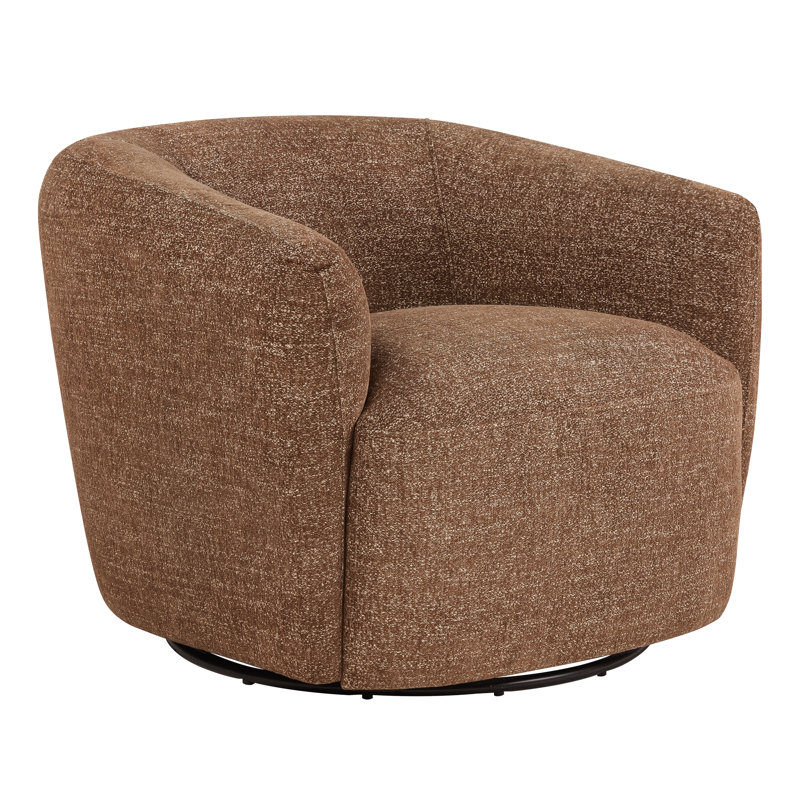 Chaise pivotante en tonneau Jeremiah, Magnolia chameau tweed