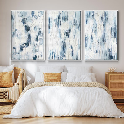 Sea Silk I, ensemble de 3 toiles encadrées sur toile
