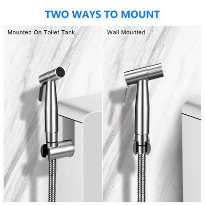 Elongated Hand Held Bidet with Faucet