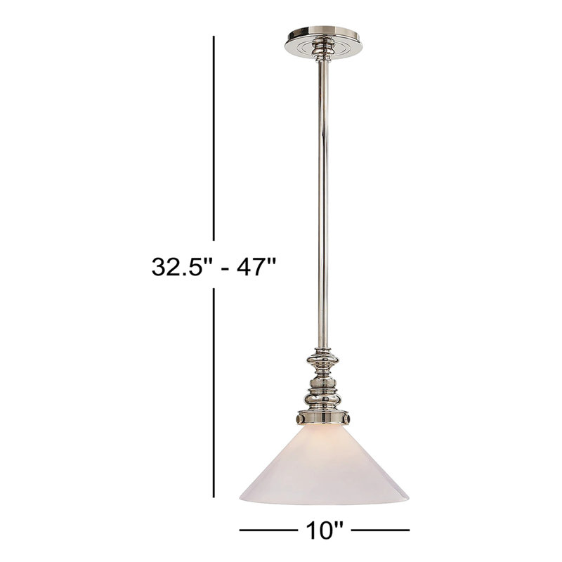 Chapman & Myers Boston Pendant, White, Polished Nickel