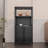 Black Bamboo Storage Cabinet, Separate Bathroom Cabinet With 2 Doors, Floor Cabinet Organizer For Living Room