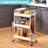 3-Tiers Stainless Steel Utility Cart with Wheels,17.7*11.8*29.5 inch Rolling Cart,Metal Cart, Salon Trolley Cart,Kitchen Storage Cart,Bathroom Cart,Metal Cart-78878954