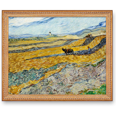 «Enclosed Field with Plowman» par Vincent Van Gogh. Reproduction d'art classique The World, estampe numérique sur toile, 1,5 po
