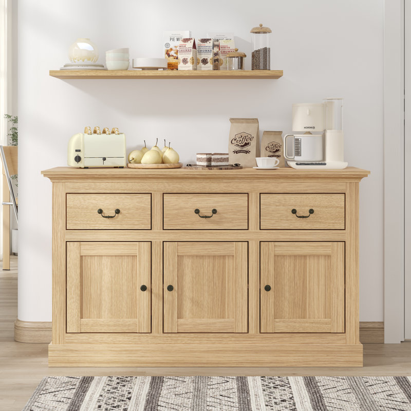 Ivison 47.4'' Wide Modern Sideboard Buffet with Adjustable Shelves, 3 Drawers