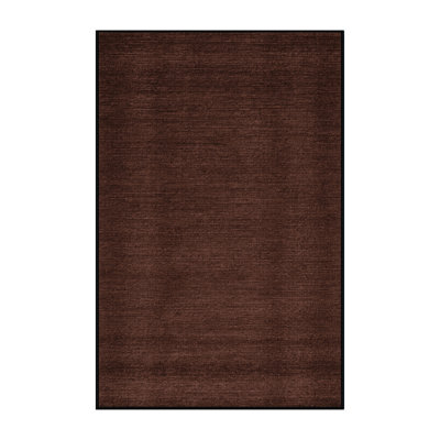 Machine Washable Solid Black Area Rug