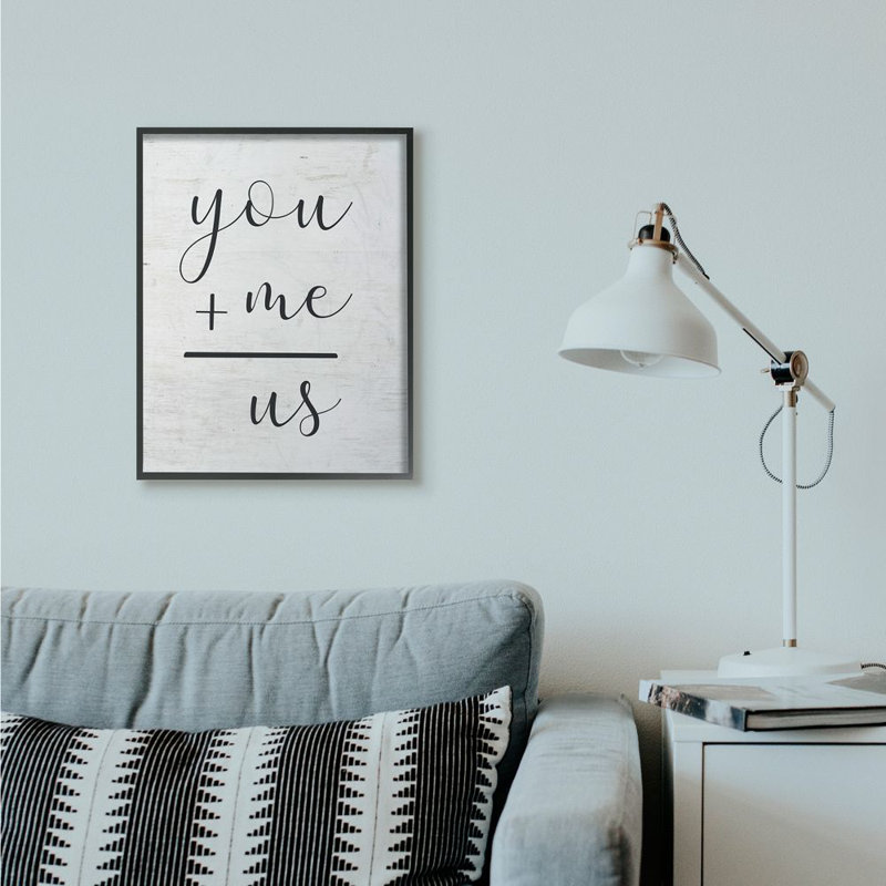 «You plus me» par lettré et doublé - impression d'art textuel, H 30 po x l 24 po x P 1,5 po, Giclée encadrée noir minuit