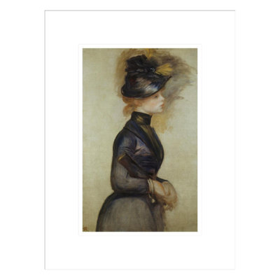«Jeune femme en bleu qui va au conservatoire» par Pierre-Auguste Renoir, impression giclée encadrée